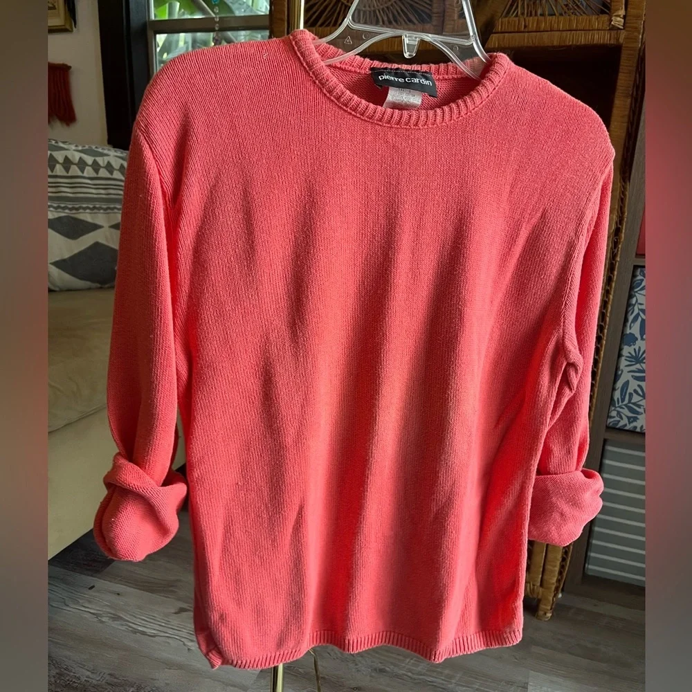 100% Cotton Vintage Pierre Cardin Coral sweater. - Picture 1 of 9